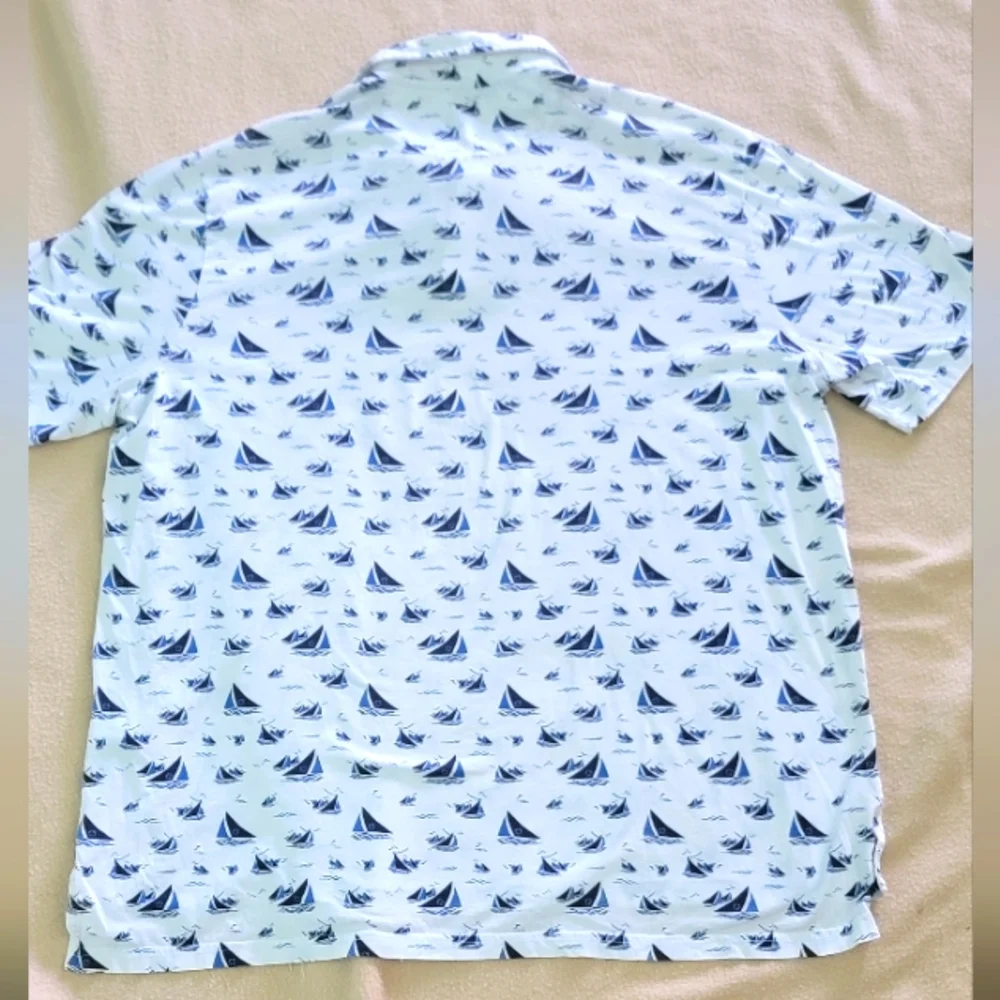 Polo Ralph Lauren Golf Sailboat Print polo shirt XXL Made‎ In PERU